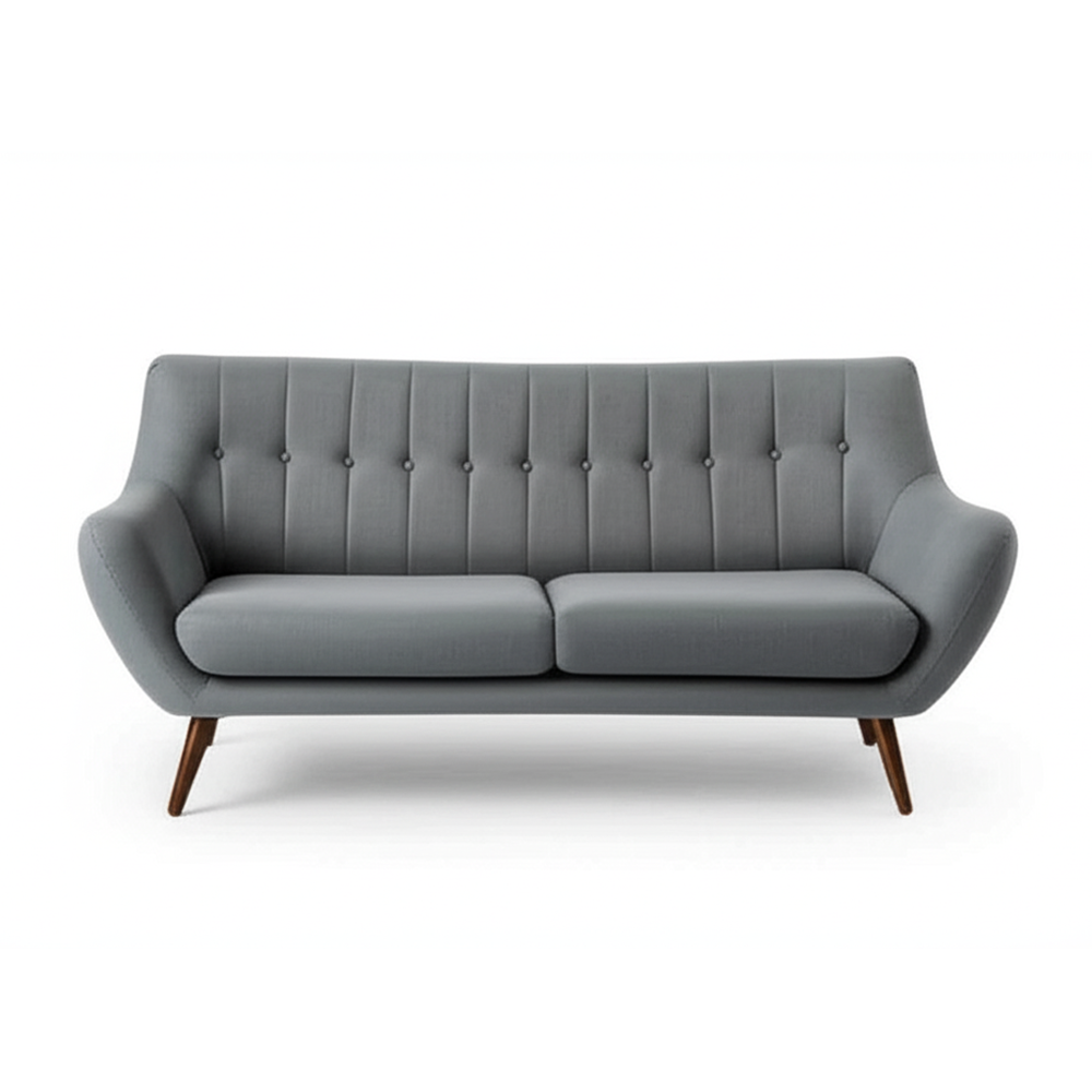 Mid-Century Modern 3-Seater Tufted Sofa - Image 2