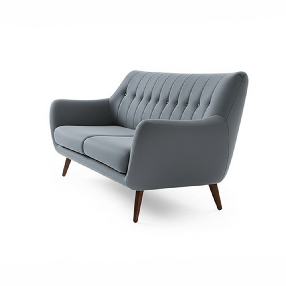 Mid-Century Modern 3-Seater Tufted Sofa - Image 3