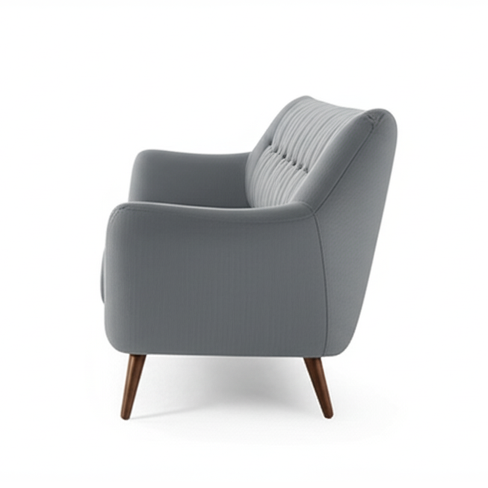 Mid-Century Modern 3-Seater Tufted Sofa - Image 4