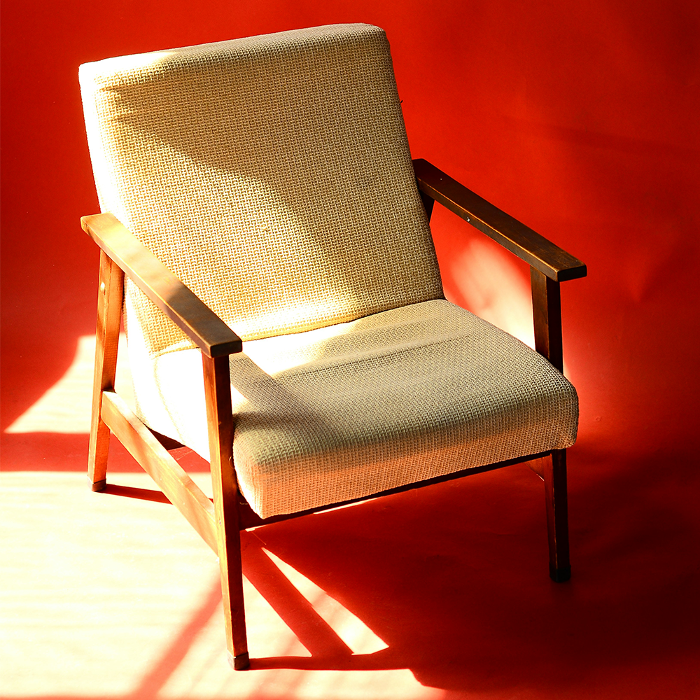 Mid-Century Modern Wooden Frame Armchair