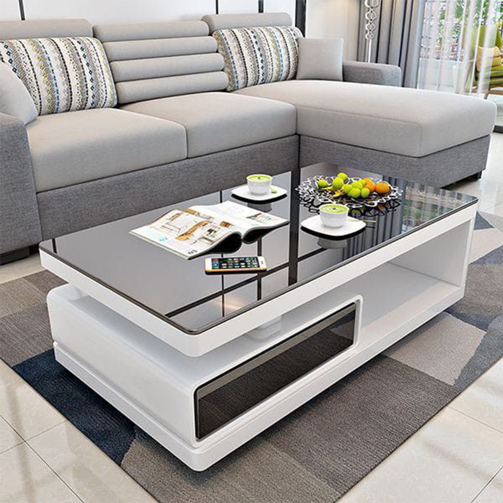 Modern Glossy Coffee Table with Storage