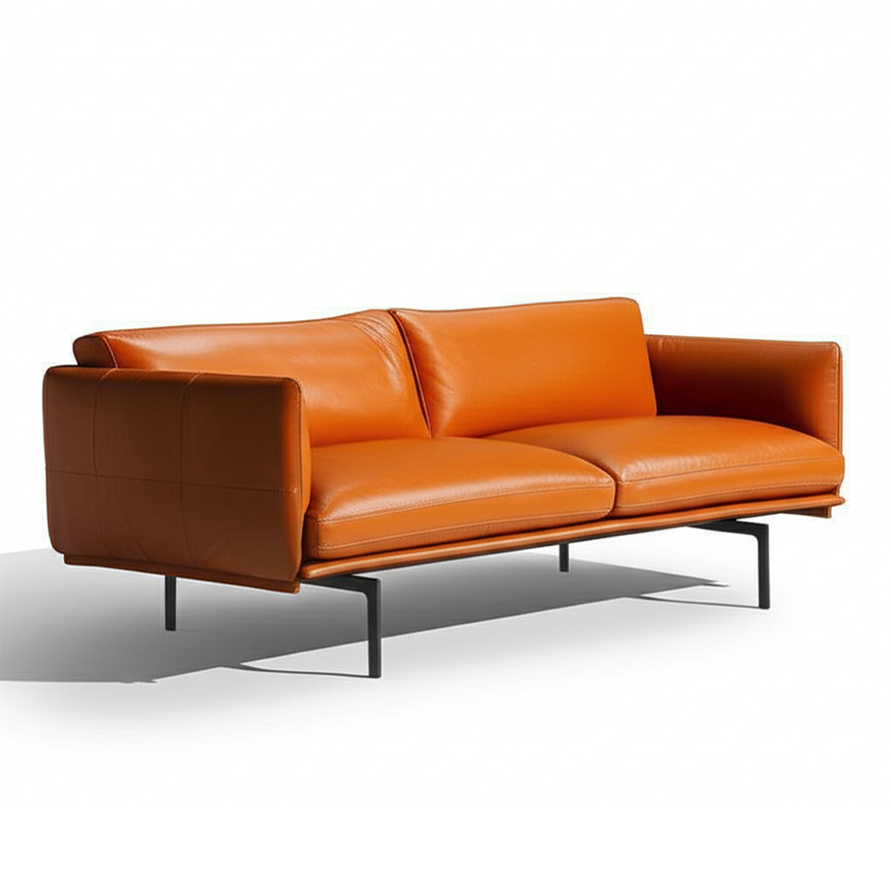 Contemporary Leather 2-Seater Sofa - Image 3